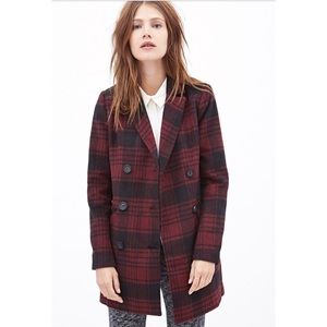 Forever 21 plaid peacoat